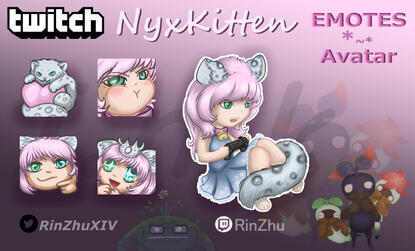 Twitch Emotes and Avatar Art for NyxKitten